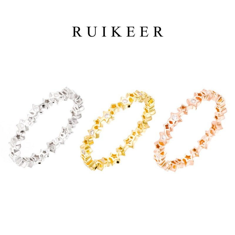 S925純銀 幸運星語 戒指 - 戒指 - 純銀 銀色