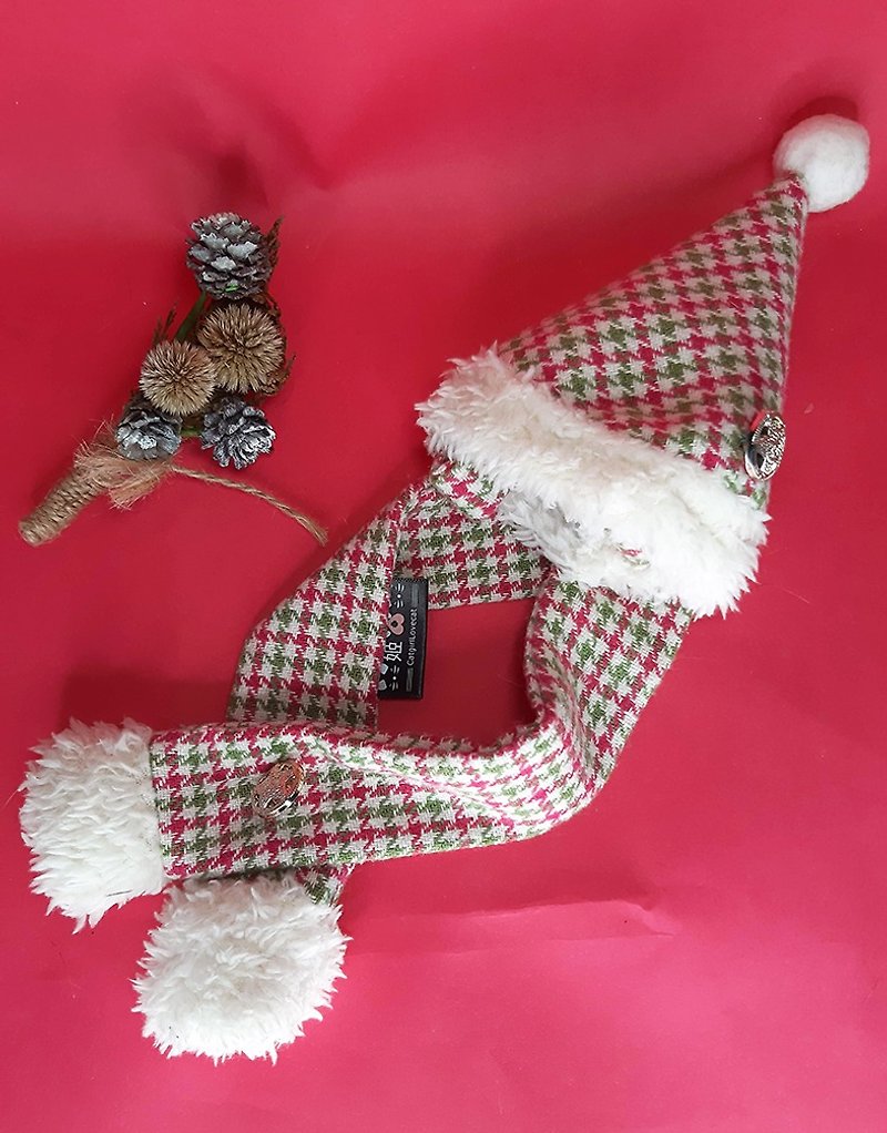 The main son sells cute - colorful Christmas series - Christmas hat scarf group - ชุดสัตว์เลี้ยง - วัสดุอื่นๆ หลากหลายสี