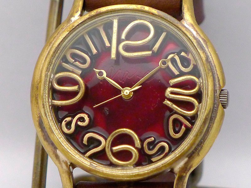 J.B.2  手作り時計 Hand Craft Watch JUMBO Brass レッドダイアル RD/BR (JUM31B RD/BR) - 女裝錶 - 其他金屬 紅色