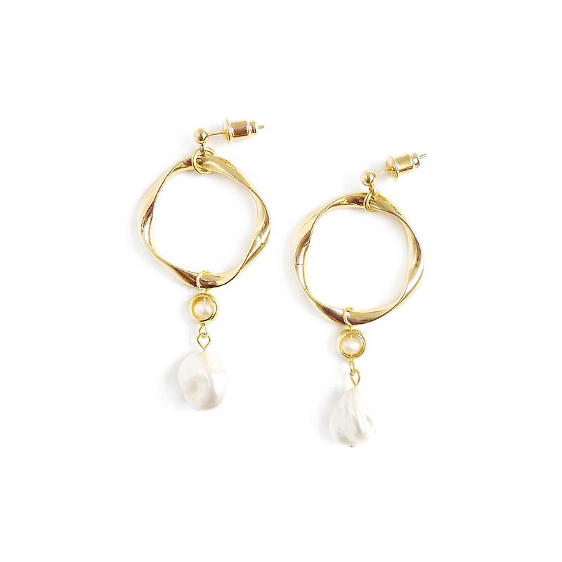 [Ficelle Fei Yarn Light Jewelry] Polero – Pearl – Earrings - ต่างหู - เครื่องเพชรพลอย 