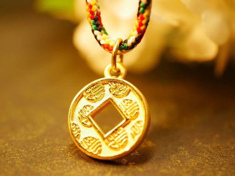 黃金墜子-福氣滿滿財富一生金飾-黃金9999精品工藝 - 項鍊 - 24k 金 金色