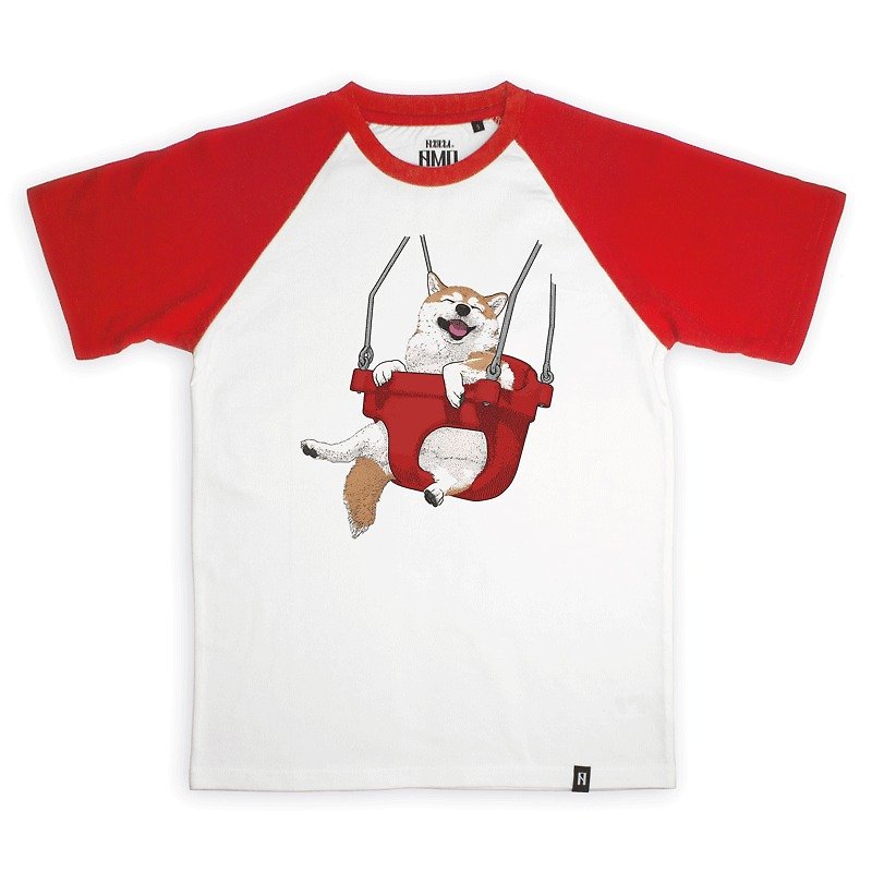 製造された/ AMOオリジナルの缶詰綿のTシャツ/アルコ/柴犬赤い椅子スイングバージョン - Tシャツ - コットン・麻 