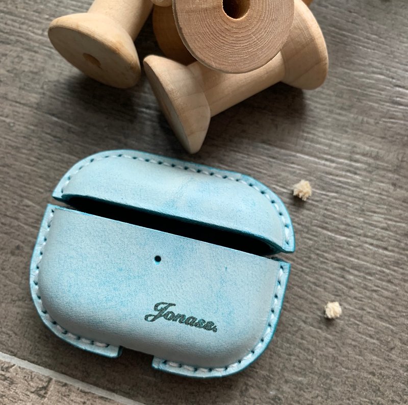 Genuine Leather Phone Accessories Blue - mum and I handmade - AirPods pro Lather Case