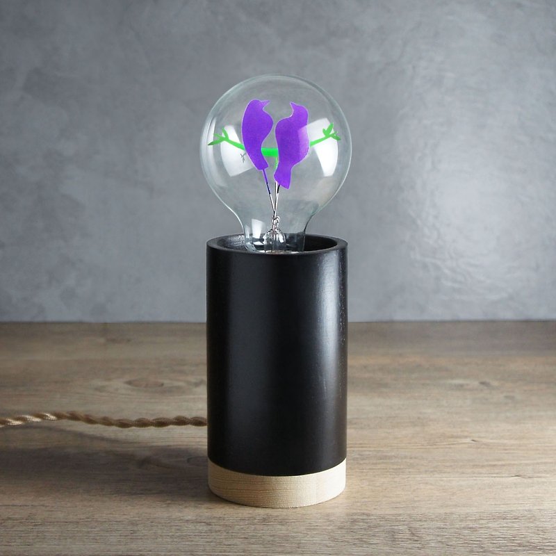 スタンド コレクション |手作りパイン材 (FSC)、カクレクマノミの電球を追加/エジソン電球 |1 年間の保証 (電球は適用されません) - 照明・ランプ - 木製 ホワイト