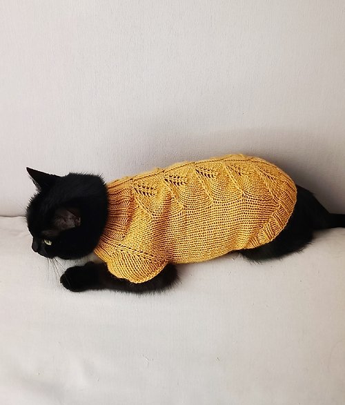 StylishCatDesign Cat sweater Sphynx clothing Wool cat jumper Turtleneck pet sweater Dog clothes