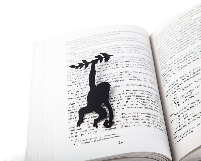 Metal book bookmark // Library in the jungle // Free shipping // - 書籤 - 其他材質 黑色