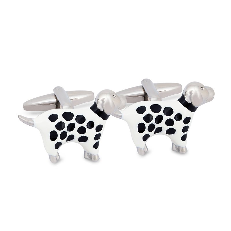 Dalmatian Dog - Cuff Links - Other Materials White