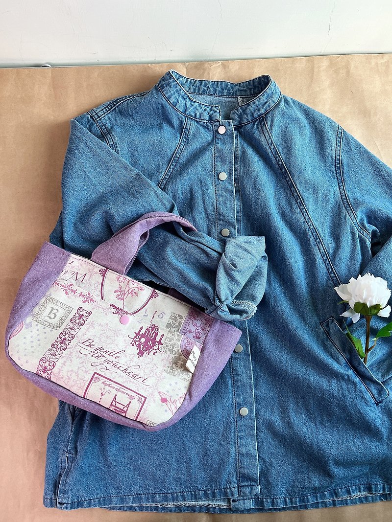 romantic autumn winter small bag - กระเป๋าถือ - ผ้าฝ้าย/ผ้าลินิน สีม่วง