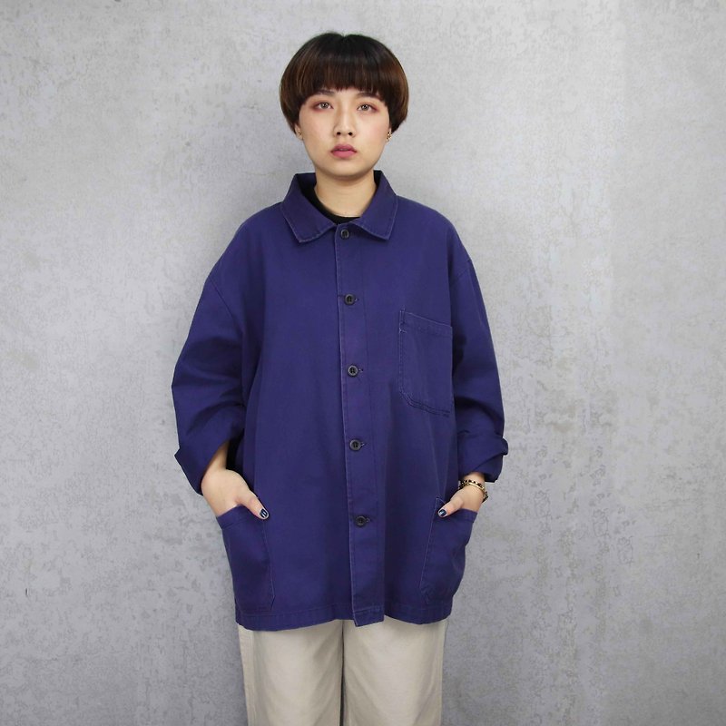 Tsubasa.Y Vintage Home Shirt 002, French Workers Jacket - เสื้อเชิ้ตผู้ชาย - ผ้าฝ้าย/ผ้าลินิน 