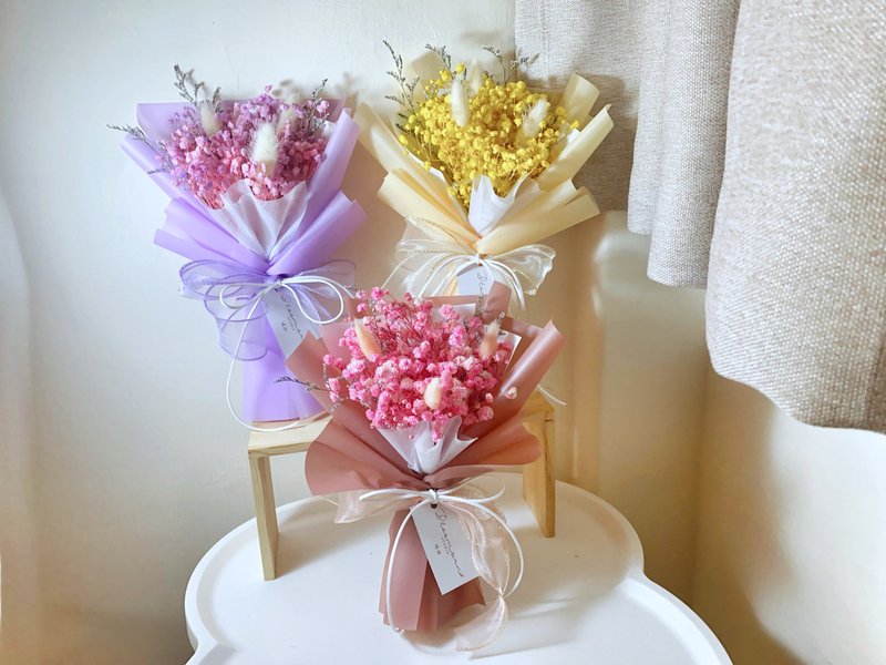 畢業花束 滿天星花束 乾燥花 永生花 捧花 告白花束 - 乾燥花/永生花 - 植物．花 多色