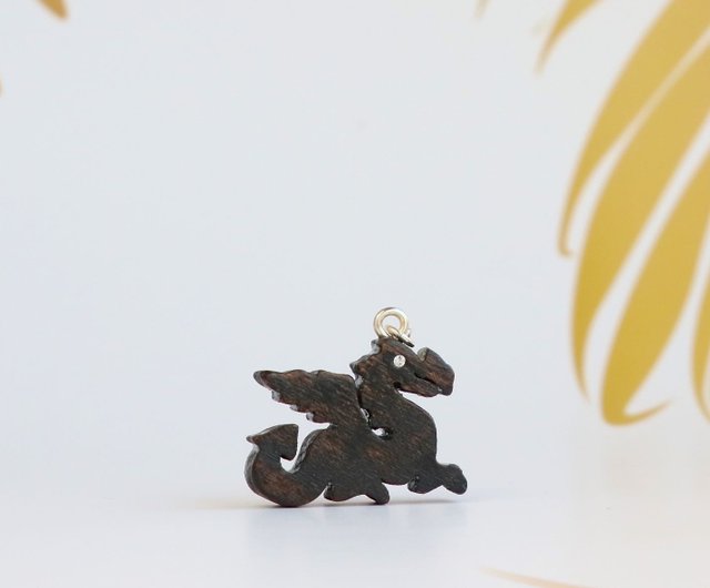 Tiny Welsh Dragon Charm - Silver