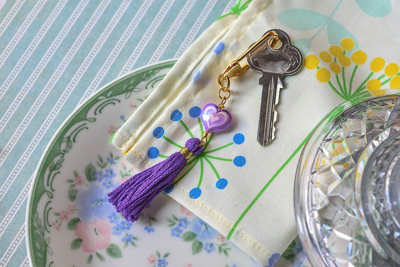 Mysterious Purple-Magical Girl Tassel Key Ring / Bag Charm - Keychains - Cotton & Hemp Purple