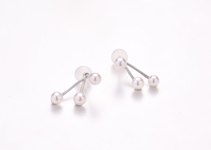 Akoya Pearl Cherry Earrings Silver - Earrings & Clip-ons - Gemstone Silver