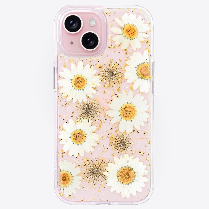 夏日雛菊 iPhone 15 14 13 Pro Max 永生花手機殼 客製姓名 - 手機殼/手機套 - 植物．花 透明