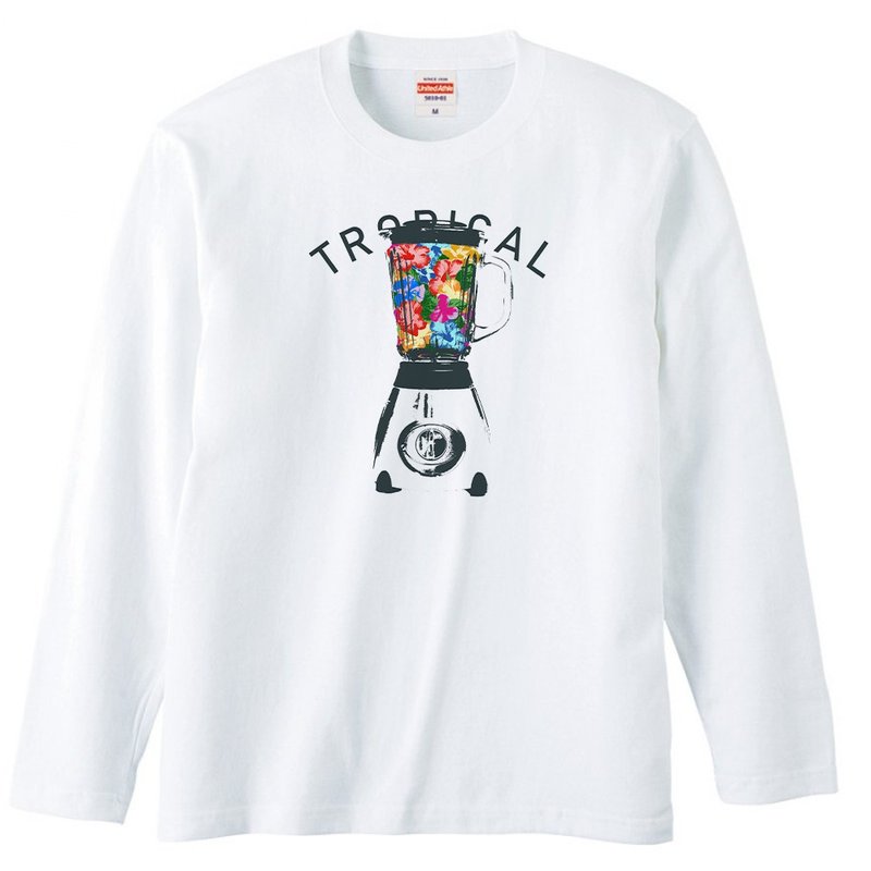 ロングスリーブTシャツ / tropical - 男 T 恤 - 棉．麻 白色