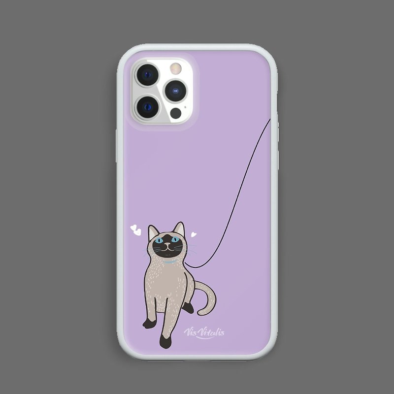 Lead cat phone case/rhino shield custom/iPhone - เคส/ซองมือถือ - พลาสติก สีม่วง