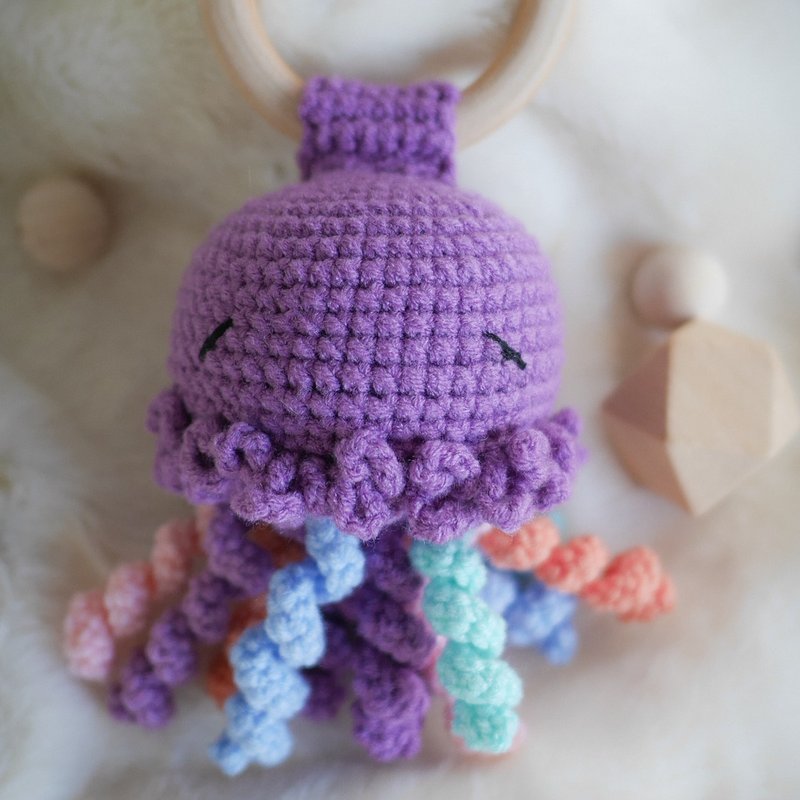 Baby toys (purple) rattle toys with bells baby development toys - 寶寶/兒童玩具/玩偶 - 其他材質 藍色