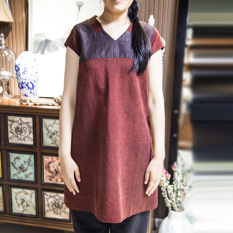 Fragrance Silk / Antique Heavy Silk Silk Spike Tattoo Dress - [Arm] Independent Designer Brand - Skirts - Silk 