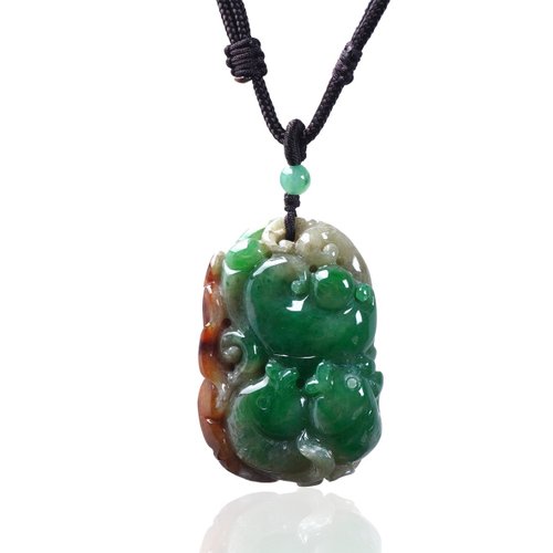 瓔珞珠寶盒 E.L.Jewelry Box 老三彩翡翠荷包有魚項鍊 | 天然緬甸玉翡翠A貨 | 送禮