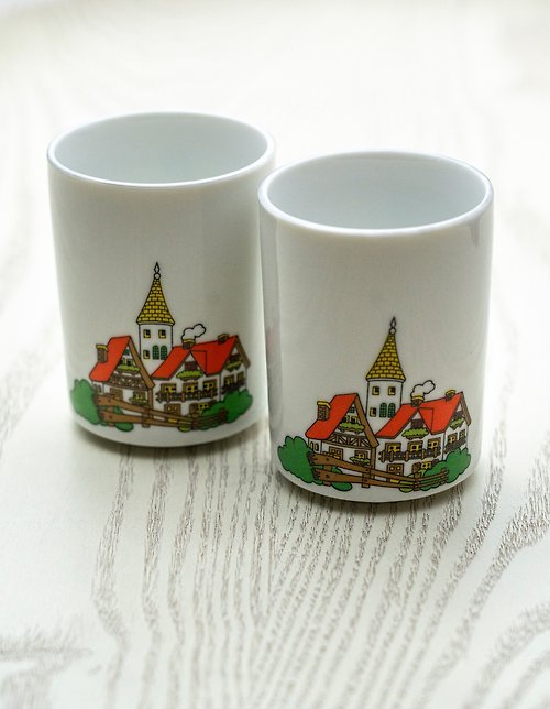 小小舊貨市集 早期歐風日式陶瓷茶杯 中古品 一組5件 台灣免運