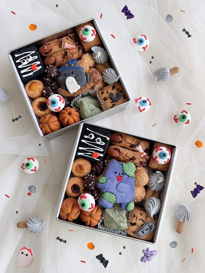 Halloween Tin Box Cookies - Handmade Cookies - Fresh Ingredients Multicolor