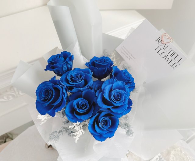 宝石永遠のバラの花束 9本 - ショップ summer-flowers ドライフラワー