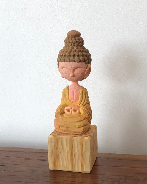 木製  仏像  置物 木製の平和な仏像 - ショップ 1000cutsx 置物 - Pinkoi