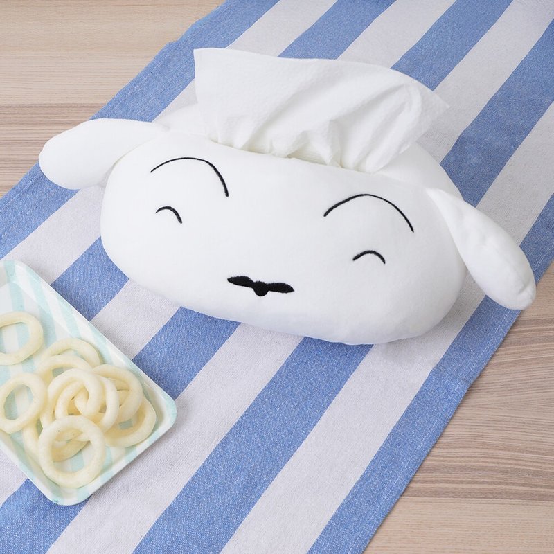 蠟筆小新小白造型絨毛面紙套-面紙套 - 擺飾/家飾品 - 塑膠 多色