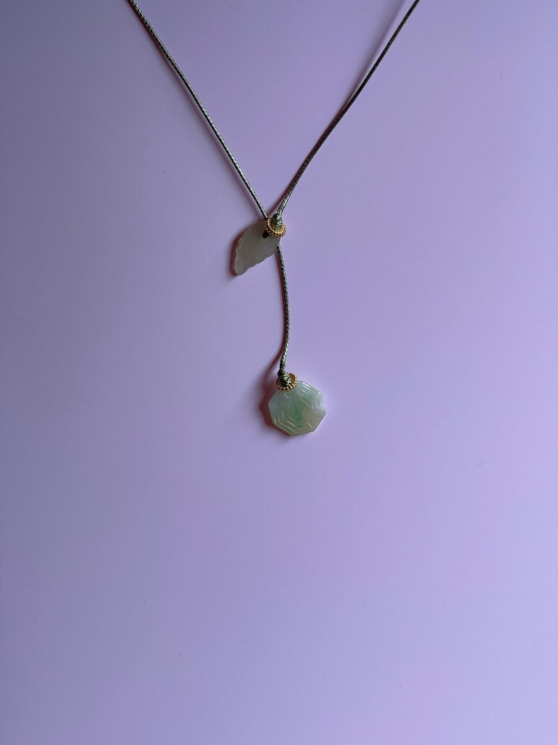 [Pray for peace II] Jade long necklace Burmese jade non-optimized A-grade jade necklace - สร้อยคอ - หยก 