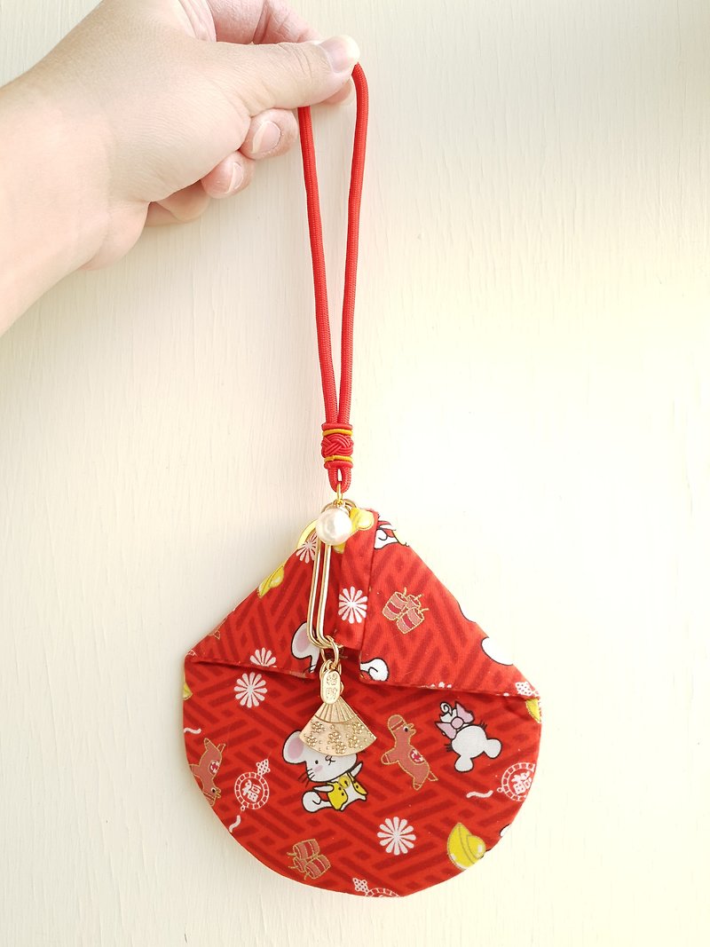 【Happy Rat Year】Red Pouch in Rat Year (Pre-Order-Expected 7/1 Shipment Thank you) - Coin Purses - Cotton & Hemp Red