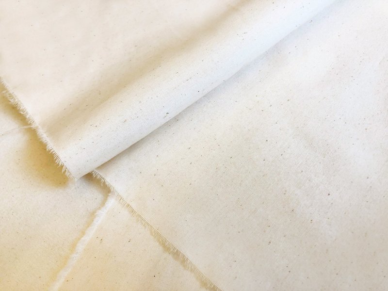 有機棉原胚半碼素色平織布 Organic Cotton - 編織/刺繡/羊毛氈/縫紉 - 棉．麻 白色