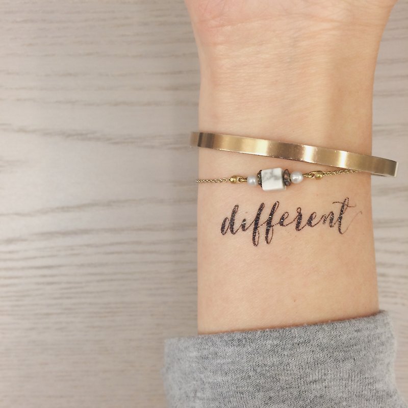 cottontatt "different" calligraphy temporary tattoo sticker - Temporary Tattoos - Other Materials Black