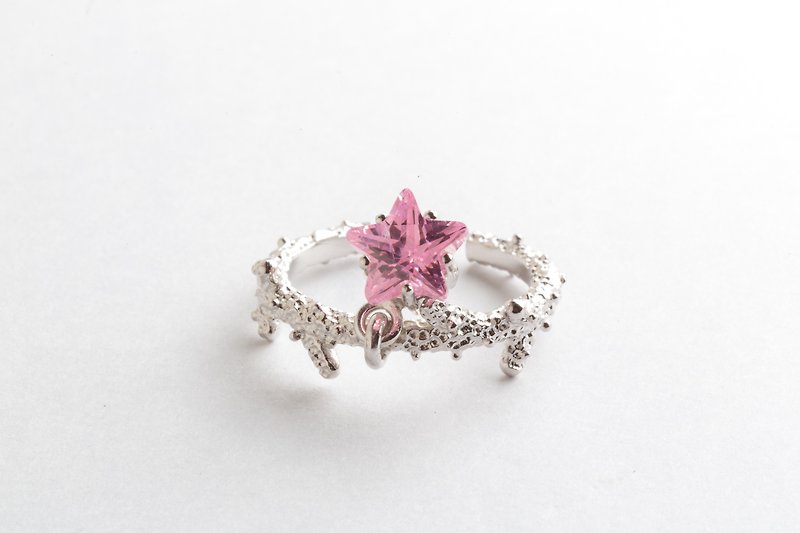 Pink Star Coral Ring - General Rings - Other Metals 