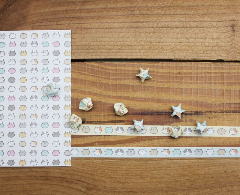 【星星紙】 折星星紙條(星星貓黃藍)930288 - 其他 - 紙 多色