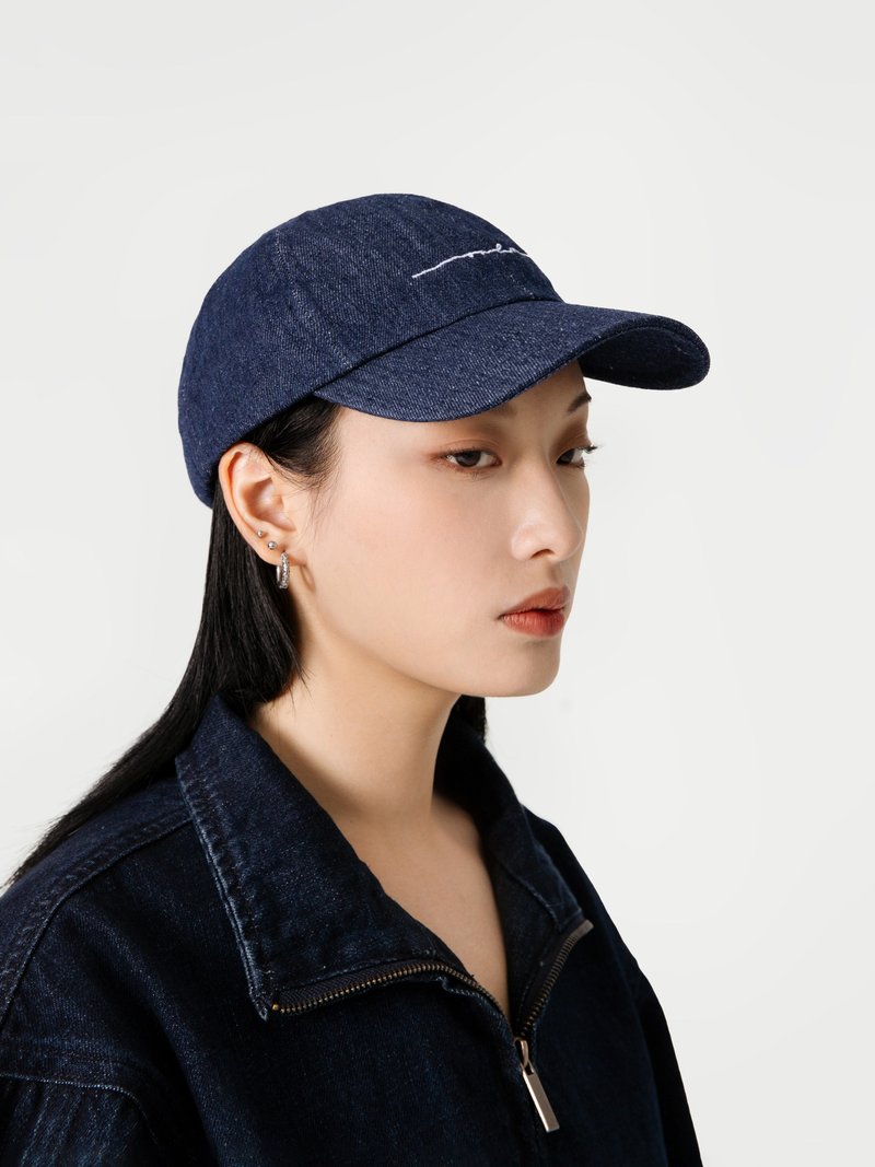 denim cap - 帽子 - 其他材質 藍色
