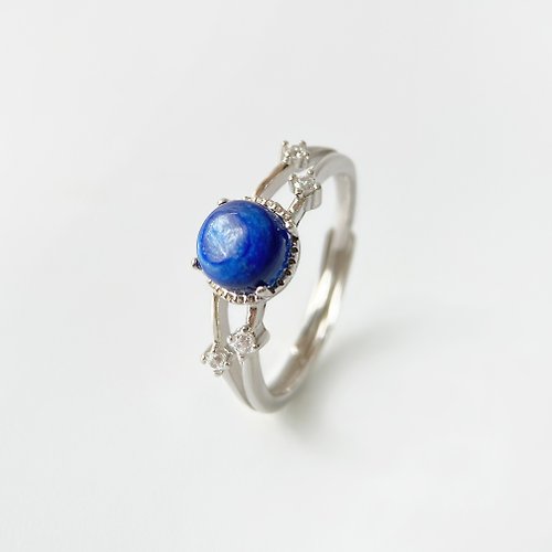 Nature¹¹ ✦ 100%天然水晶(無加工) 2件85折 | 藍晶石純銀戒指 (神秘蔚藍)