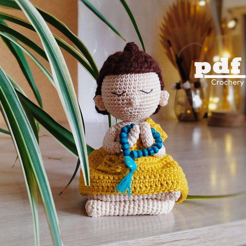 Little Buddha Amigurumi Pattern PDF Crochet Doll Monk DIY Tutorial - 手工藝教學/工具書 - 其他材質 