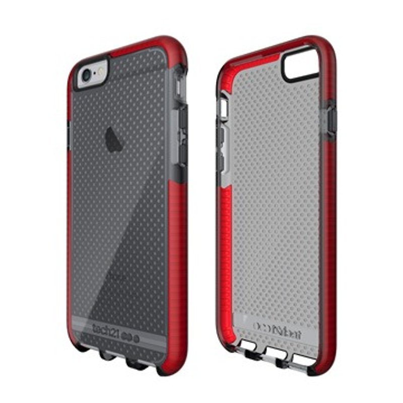 British super Tech21 Impact Evo Mesh iPhone 6 / 6S crash protection soft shell - Through black and red (5055517342094) - Phone Cases - Other Materials 