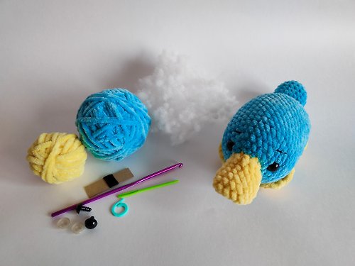 Crochet kit beginner, crochet platypus, platypus plush, craft kits - Shop  ToysByKrOks Knitting, Embroidery, Felted Wool & Sewing - Pinkoi
