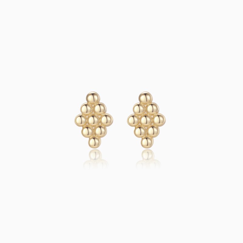 Dotted Rhombus Stud Earrings - Earrings & Clip-ons - Other Metals Gold