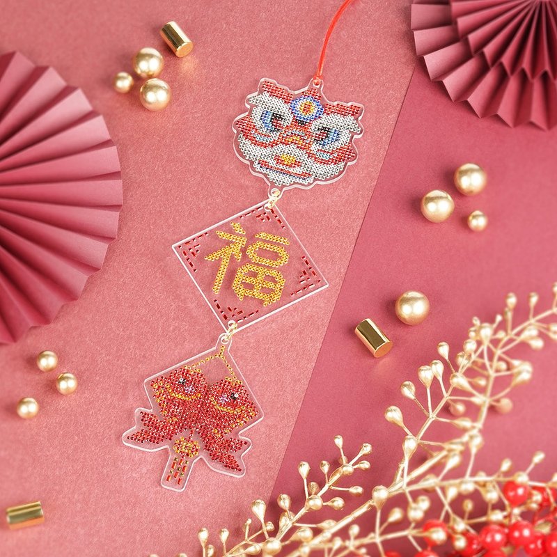 Rhinestone Craft Chinese New Year Hanging Decoration Series | SET - C - อื่นๆ - วัสดุอื่นๆ สีแดง