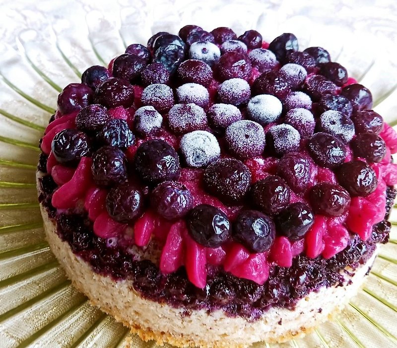 Ruby Blueberry Rice Cake [Gluten-free, Egg-free, Less Oil and Less Sugar] – Vegan – - เค้กและของหวาน - อาหารสด สีม่วง