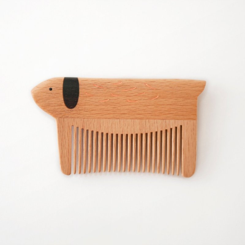 Tan Carpenter_Noah's Ark Beech Puppy Wood Comb - อุปกรณ์แต่งหน้า/กระจก/หวี - ไม้ สีนำ้ตาล