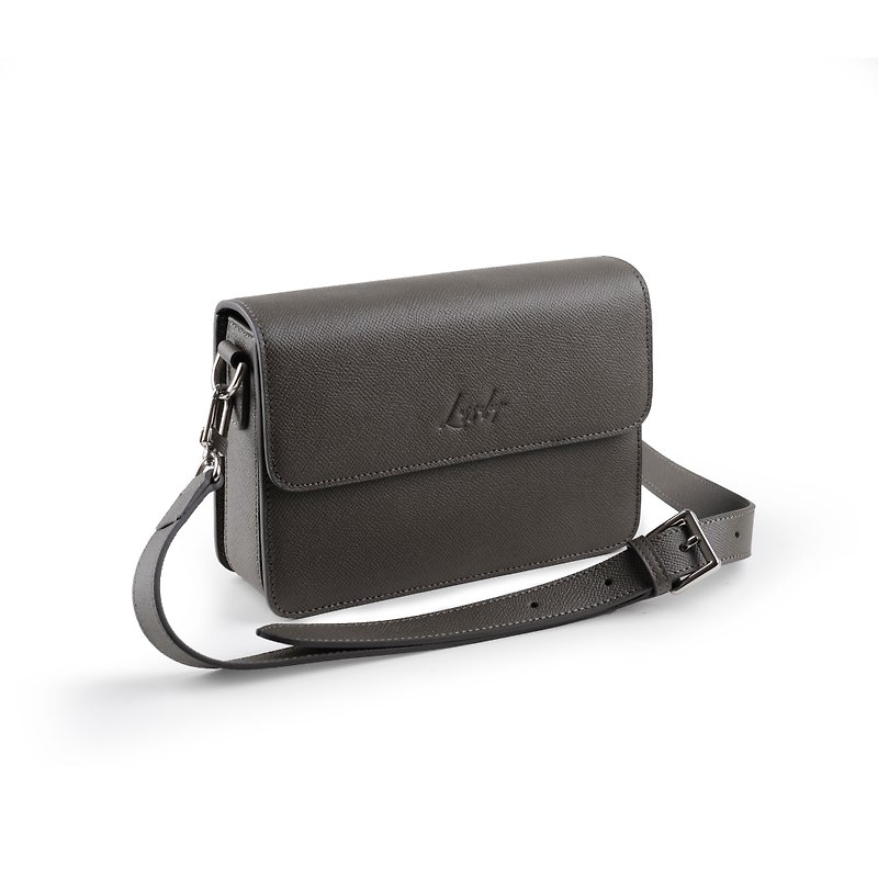 Lussoloop Brevità No.3 Grey bag - Messenger Bags & Sling Bags - Genuine Leather Gray