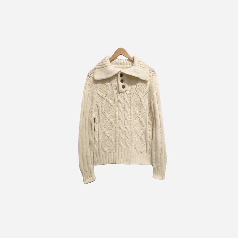 Vintage with white woven knit sweater 299 - สเวตเตอร์ผู้หญิง - เส้นใยสังเคราะห์ ขาว