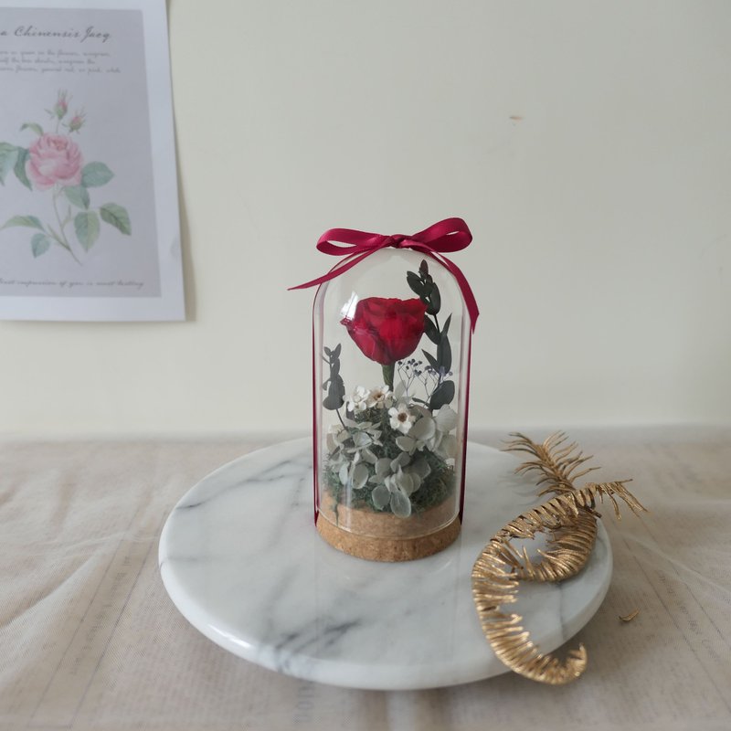 [Eternal Rose Glass Cup-The Little Prince's Rose] Home Decoration/Gifts/Gifts - Dried Flowers & Bouquets - Plants & Flowers Red