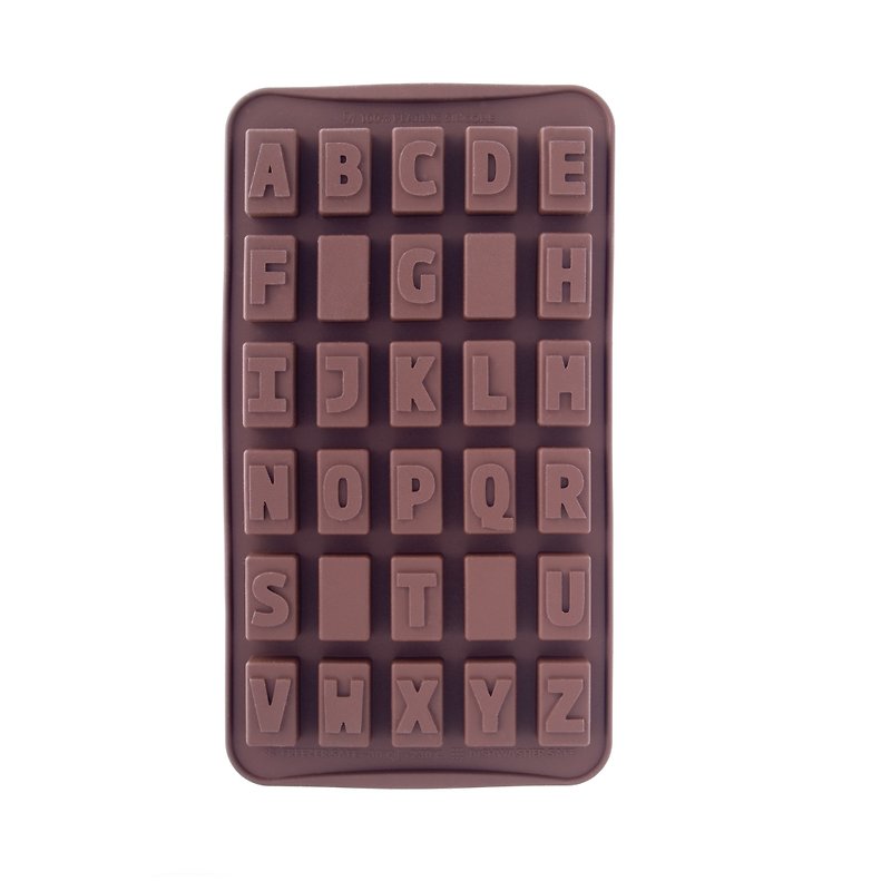 Chocolate Typo Mold - เครื่องครัว - ซิลิคอน สีนำ้ตาล