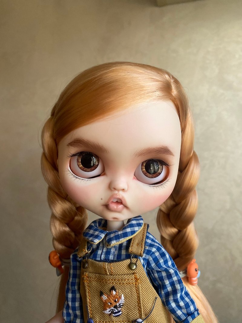 Custom Blythe Doll Ooak Blythe with teeth - Stuffed Dolls & Figurines - Plastic Brown