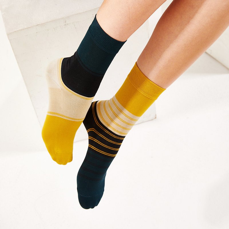 Cotton & Hemp Socks Yellow - lemontree / socks  / asymmetry