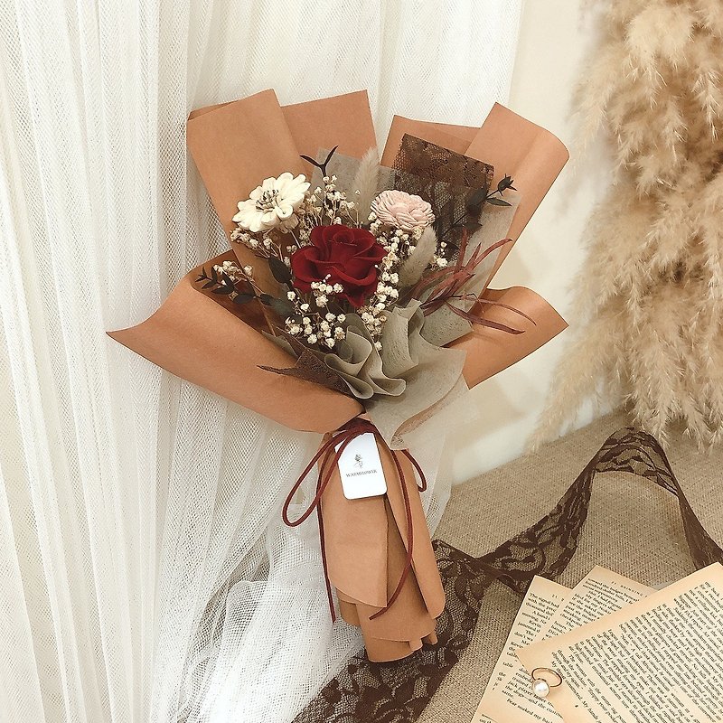 【Customized Gift】Valentine's Day Bouquet ー【Old Love Song】Eternal Life Bouquet | Dried Flowers/Eternal Flowers - Dried Flowers & Bouquets - Plants & Flowers Red